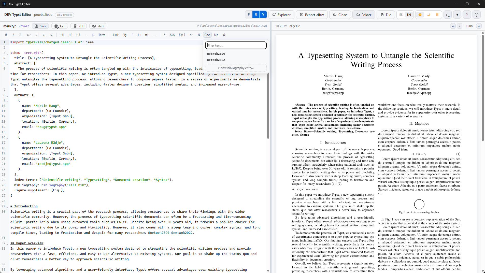 Citation assistant with BibTeX autocomplete and insertion toolbar